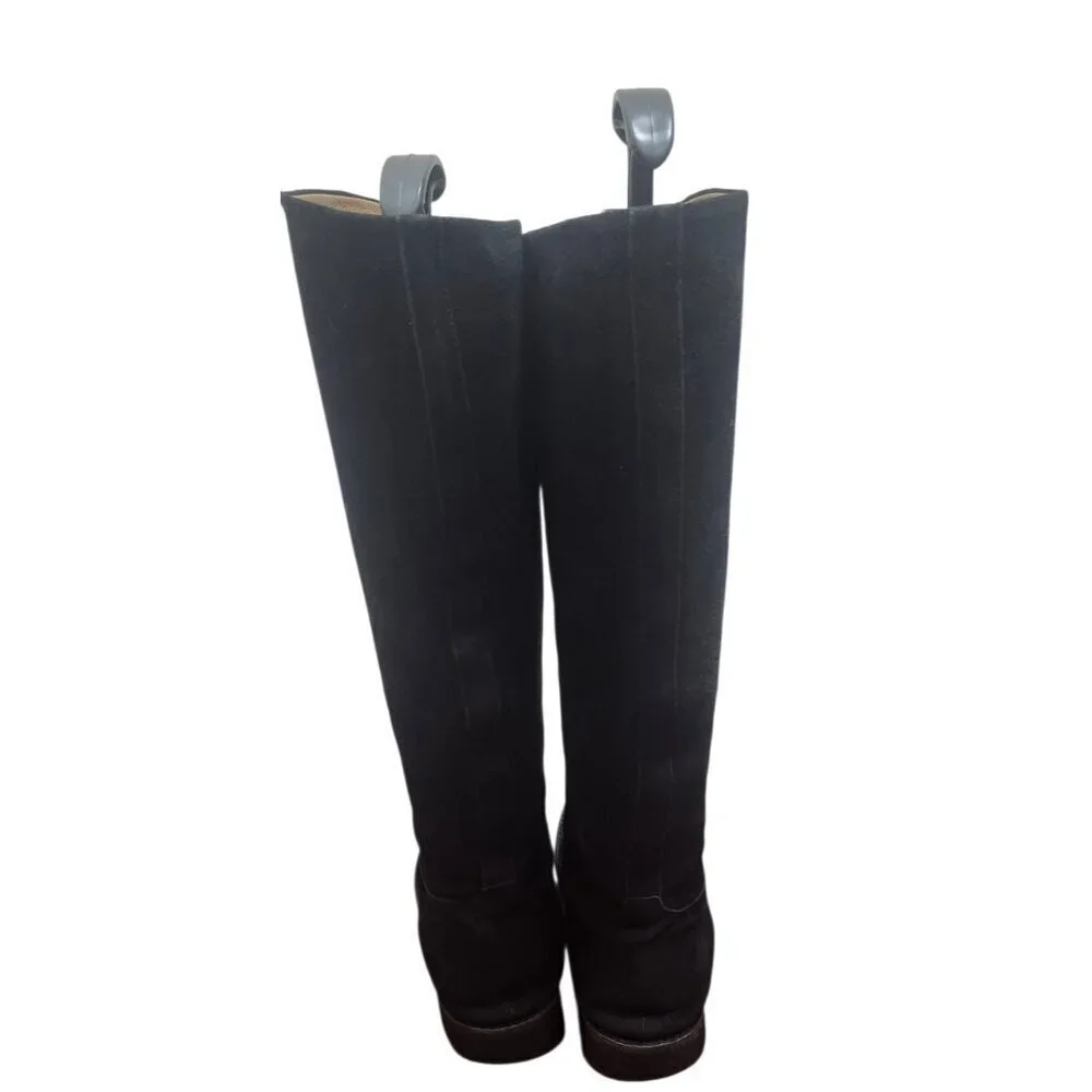 Gravati Black Suede Knee High Boots Vibram Gumlite Sole Classic Riding Style 9M